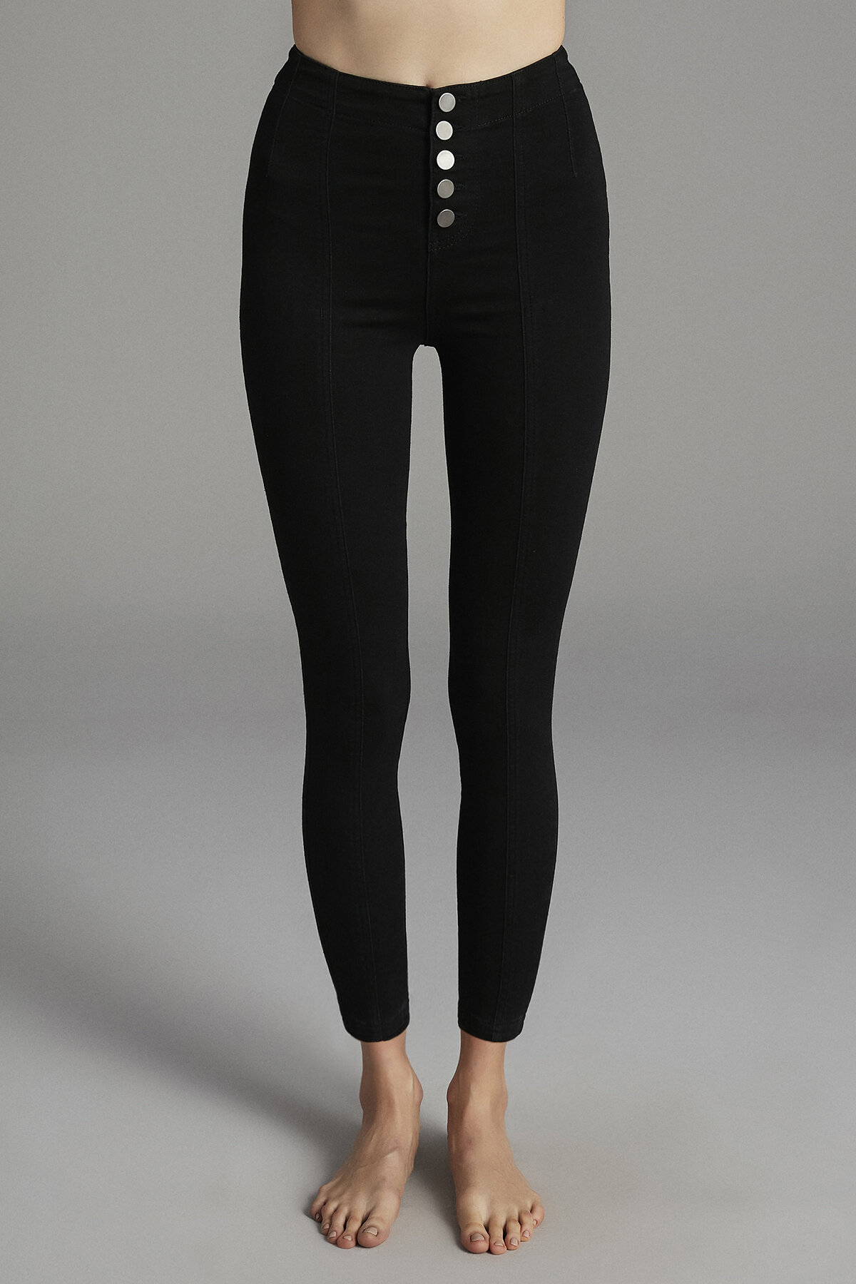 Button Detailed Shaper Jeggings